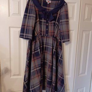 Miss Candyfloss Navy Plaid Dress